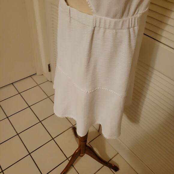 White Fit and Flare Dress Peekaboo Back Joie Women’s Large Short Sleeve - Picture 6 of 7